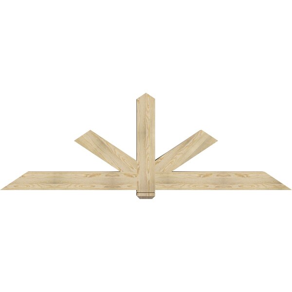 Ekena Millwork Kennewick Rough Sawn Timber Gable Bracket, Douglas Fir, 96"W x 32"H x 6"D x 6"F, 8/12 Pitch GBW096X32X0606KEN00RDF - main